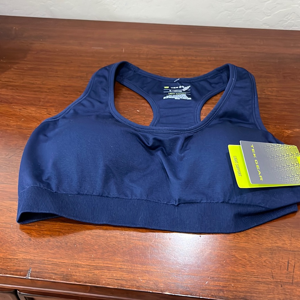 Tek Gear Athletic Bra Light Support Navy Size Xl